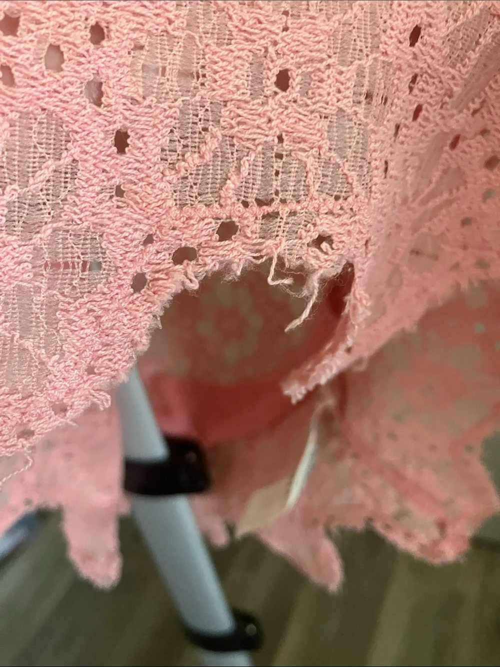 Free people intimates peachy pink lace cami S/P frayed